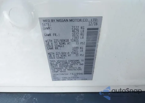 2017 Nissan Rogue Sl from USA, damaged, VIN 5N1AT2MV5HC761996